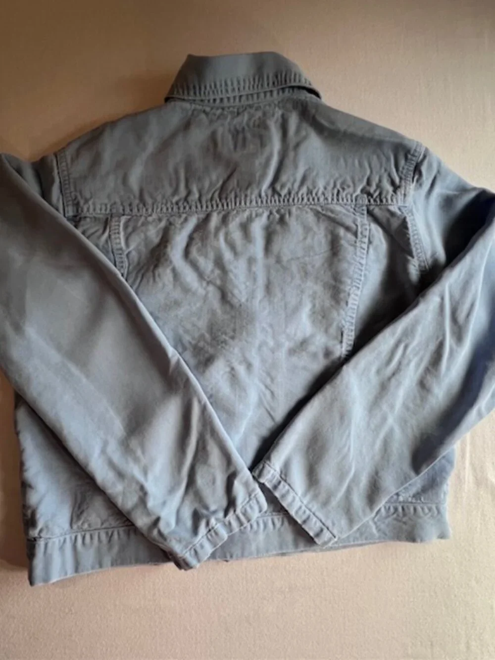 AMY K SU light blue denim jacket faded classic trucker women's  x-small petite‎